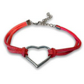 Heart Awareness Bracelet with Leather Strap